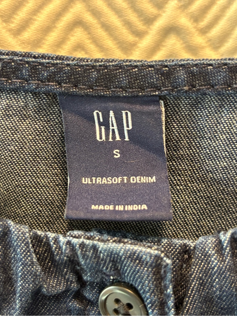 GAP UltraSoft Denim Square-Neck Mini Dress Vacation Outfit Small - Picture 8 of 12